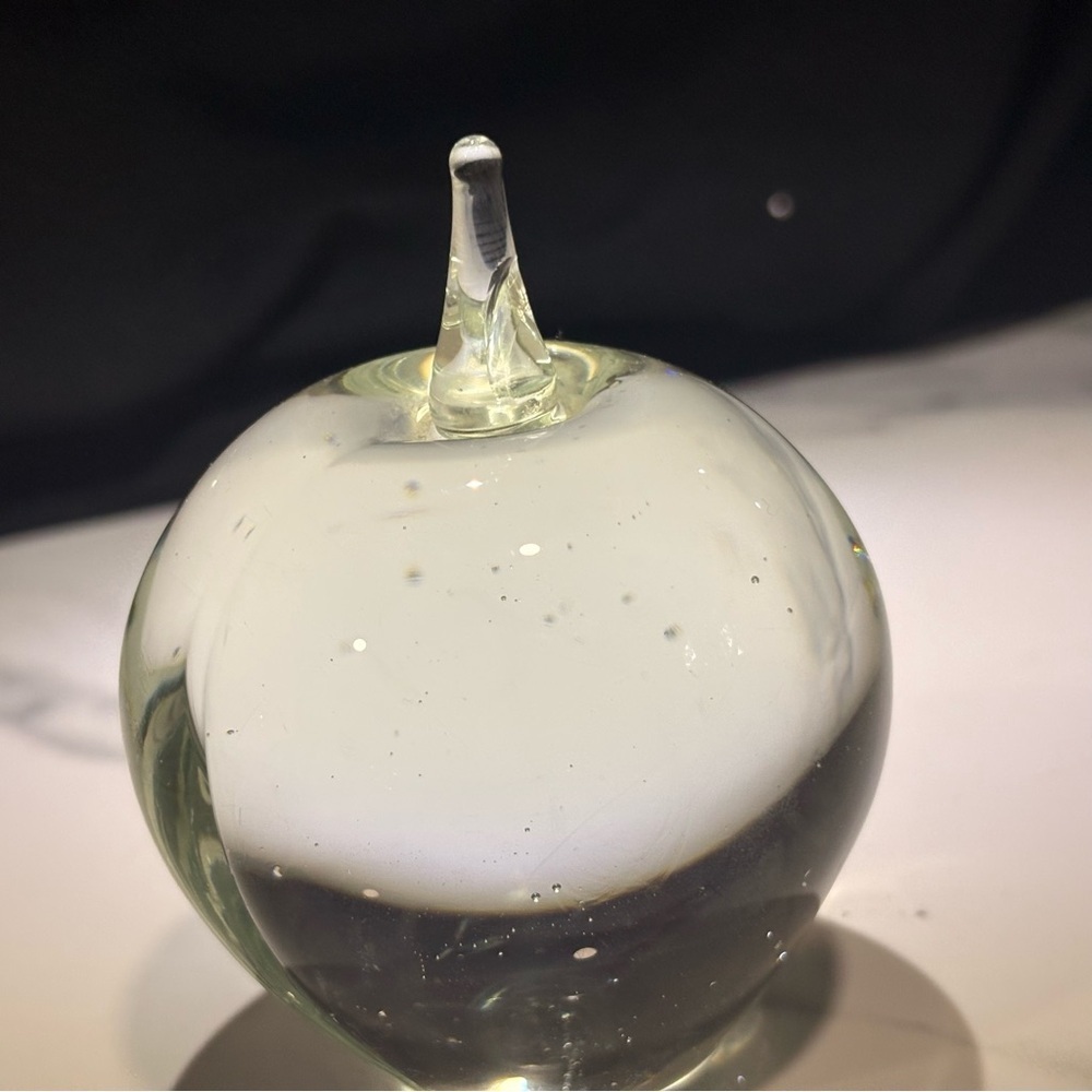 Elegant Glass Apple Paperweight
